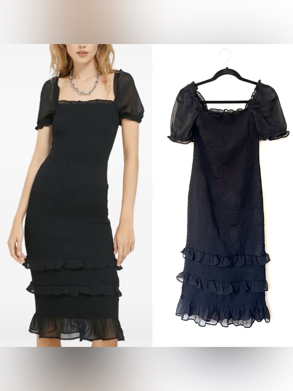 Abercrombie & Fitch Ruffle Tiered Midi Dress